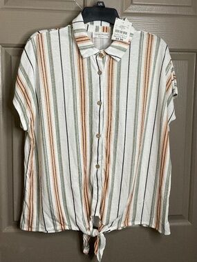 Modern Attraction Women’s Sage Peach Blouse Size XL NWT